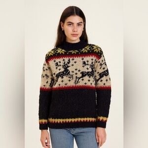 The Limited Vintage The America Collection Blue Wool Hand Knit Sweater Sz.‎ S